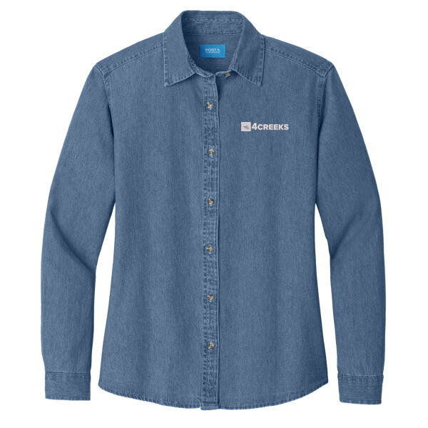Port & Co™ Women's Long Sleeve Value Denim Shirt Thumbnail