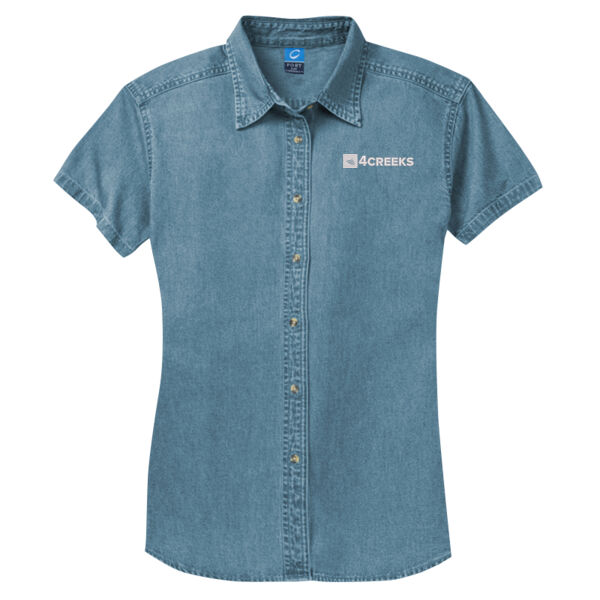 Port & Co™ Women's Short Sleeve Value Denim Shirt Thumbnail