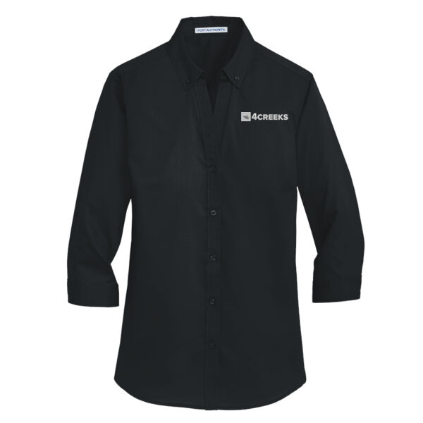 Port Authority® Women's 3/4-Sleeve SuperPro™ Twill Shirt Thumbnail