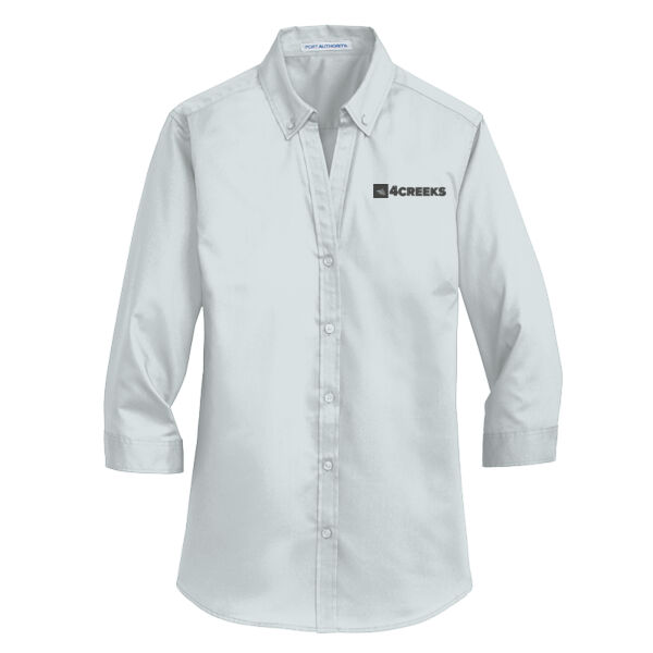 Port Authority® Women's 3/4-Sleeve SuperPro™ Twill Shirt Thumbnail