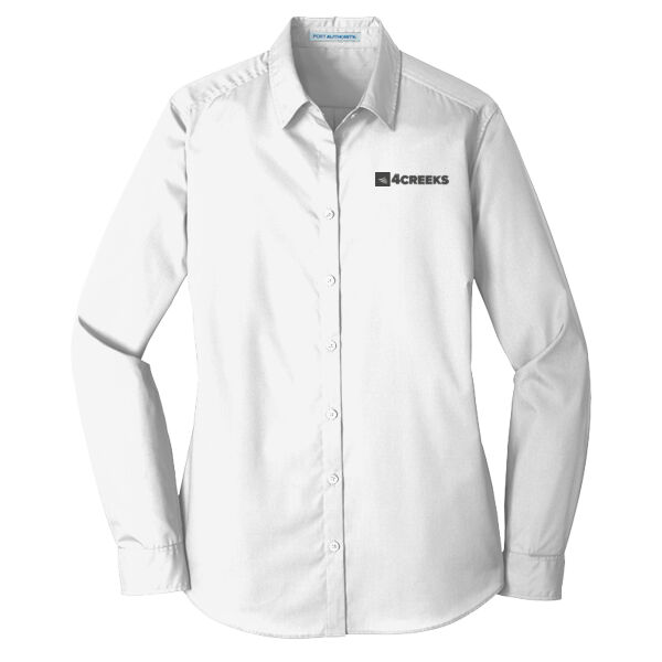 Port Authority® Women's Long Sleeve Carefree Poplin Shirt Thumbnail