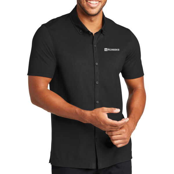 Mercer+Mettle® Stretch Pique Full-Button Polo Thumbnail
