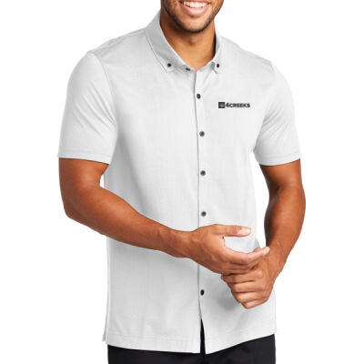 Mercer+Mettle® Stretch Pique Full-Button Polo Thumbnail